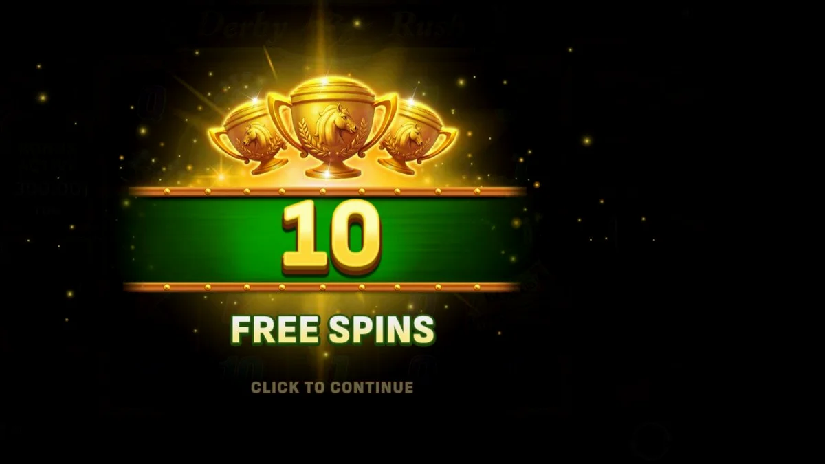 Tampilan visual slot Derby Rush dengan tema pacuan kuda yang elegan